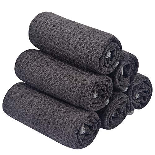 Microfiber Face Towel.13" x 13" 6-Pack, (Grey Brown)