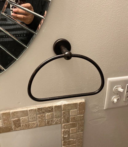 Towel Ring Matte Black, 7 Inch Wall Mount